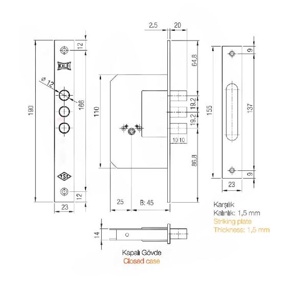 189F5 Fiam Kilit 3 Milli 3 Anahtarlı Nikel
