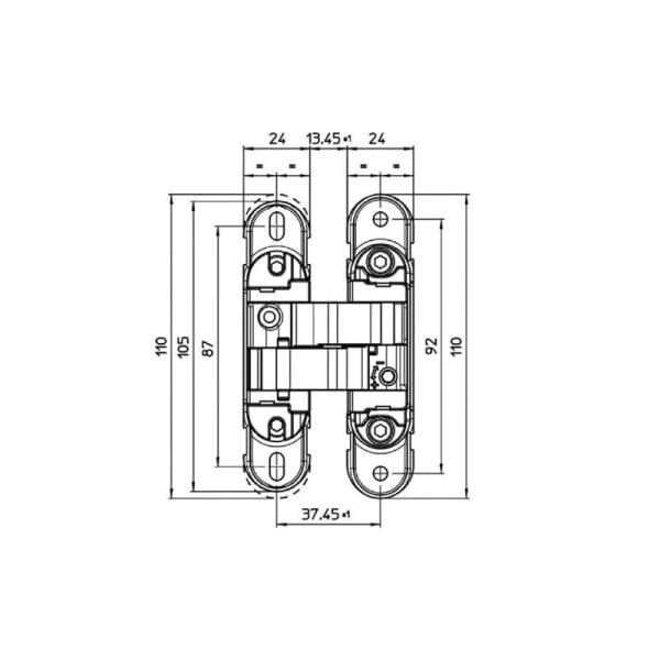CDH 40 Gizli menteşe nikel mat 52kg 42p