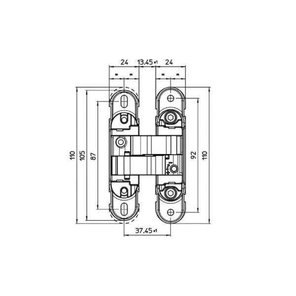 CDH 40 Gizli menteşe nikel mat 52kg 42p