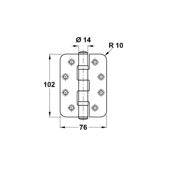 Yaprak Menteşe M.Siyah 201 102x76x3mm