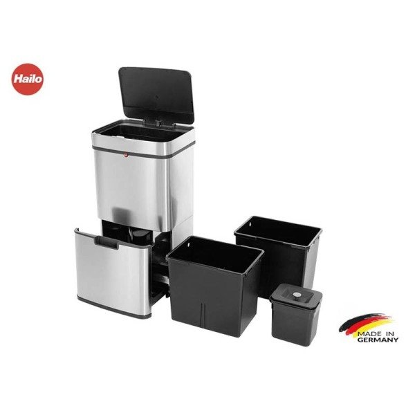 0656-001 Çöp Kovası Öko XL İki Katlı İnox 50 Lt