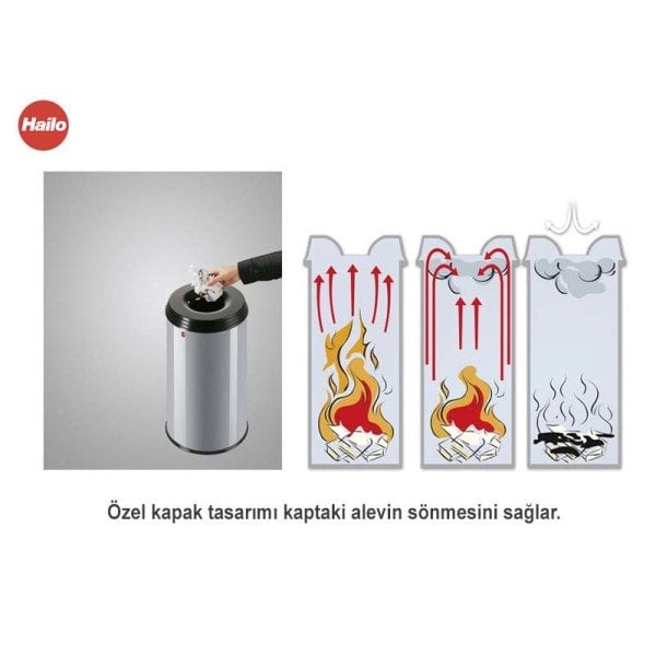 0950-022 Çöp Kovası Safe XL Krom 45 Lt