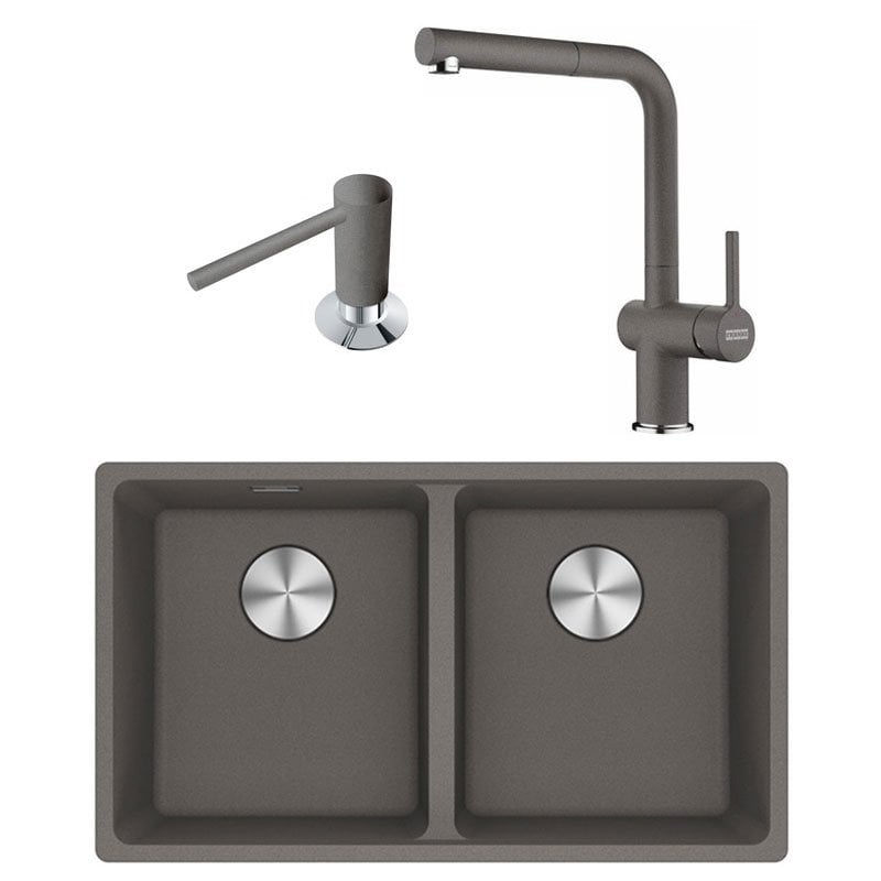 MRG 120-35-35 Stone Grey Evye+Active Plus Doccia Batarya+Sabunluk Set