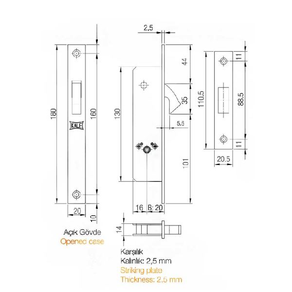 201F SÜRME Kilit Fiam 3 Anahtar