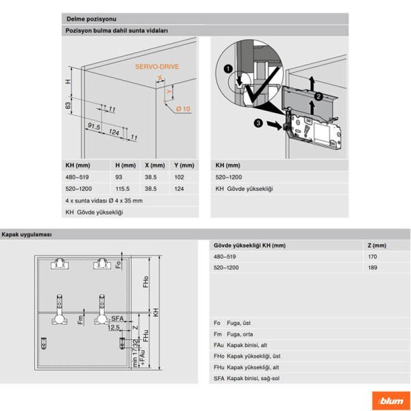 HF  Top Aventos HF 2801 - 3901 - Gri