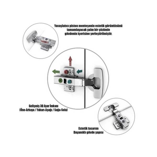 FORS Hidrolik Düz Menteşe