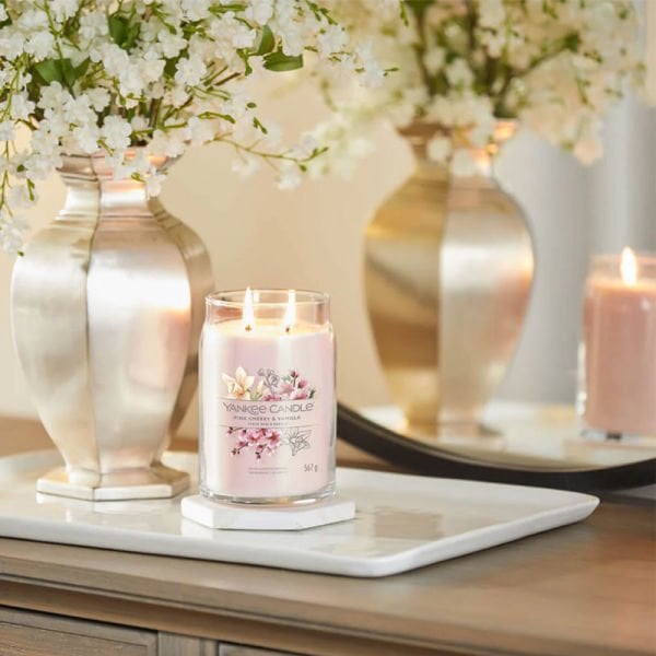 1629986E Büyük Mum Pink Cherry-Vanilla