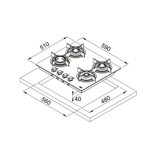 Ocak FHCR 604 4G HE BK C 106.0374.280
