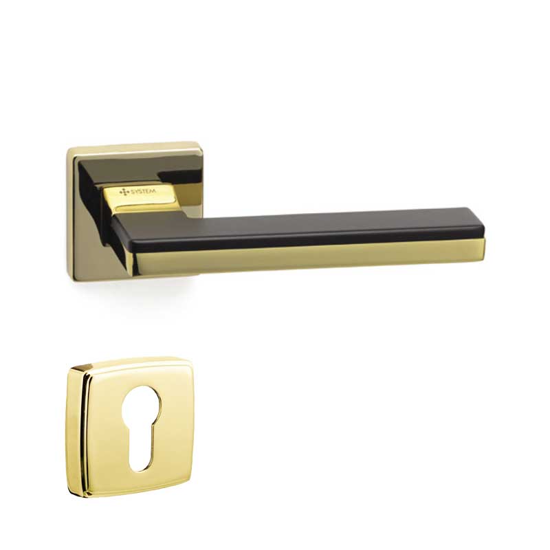 LARISSA Altın / Mat Siyah  Kapı Kolu Yale