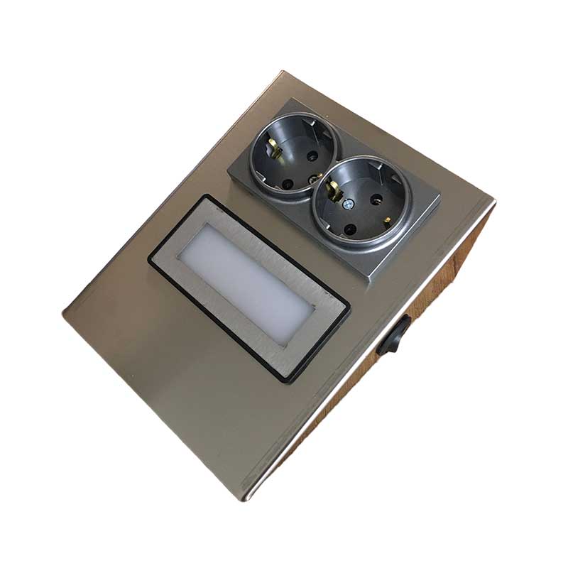 Prizli Spotu 2-Priz + 1-Kare Led +USB TZ-2PK-USB