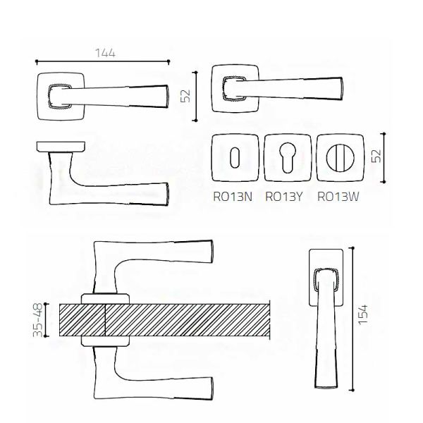 LUCINA Mat Acı Kahve  Kapı Kolu Oda
