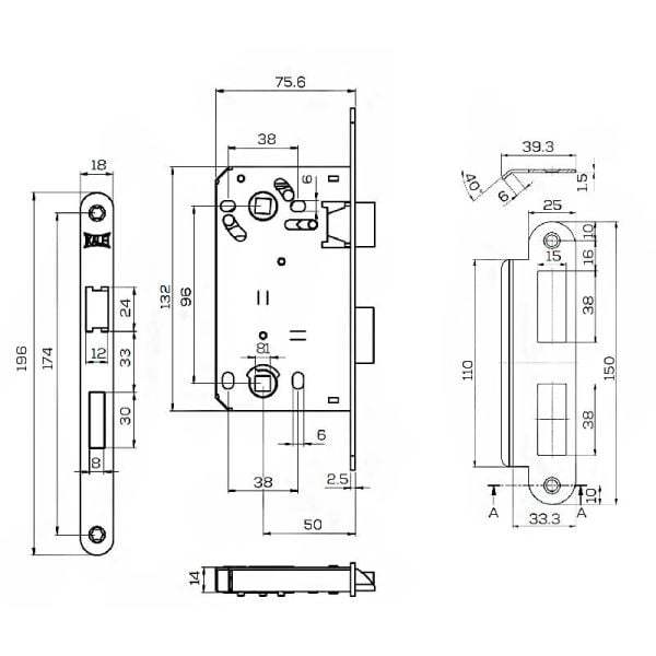 229 WC Kilit Sürgülü Mandallı Nikel