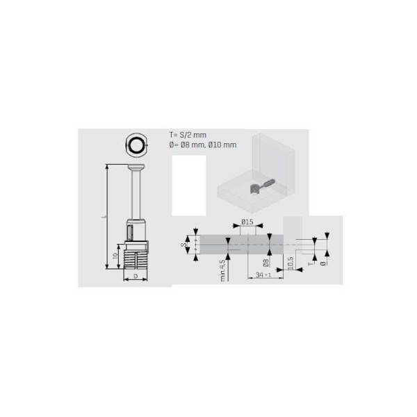 JETFİX Yaprak Dübel+Mil Ø8mm