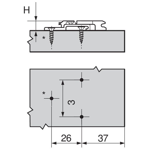 Clip Menteşe Tabanı 9mm 175H7190