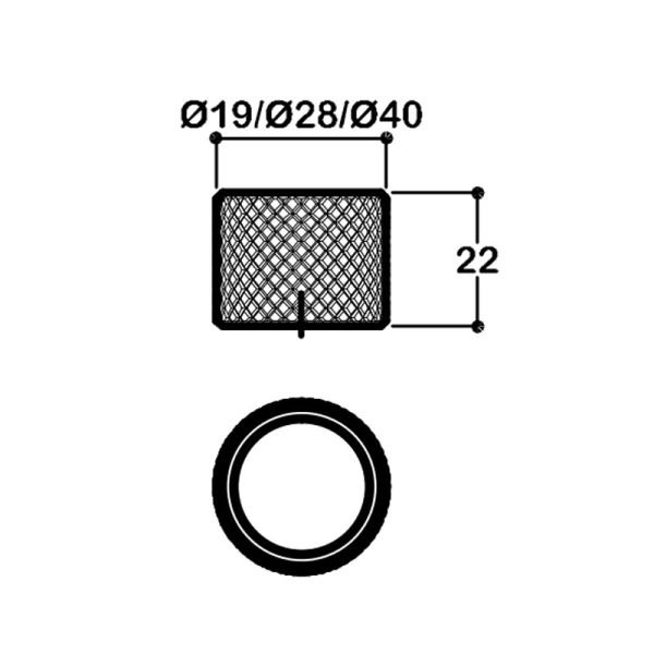 1420 Parlak Nikel-Mat Siyah Kulp 40 mm
