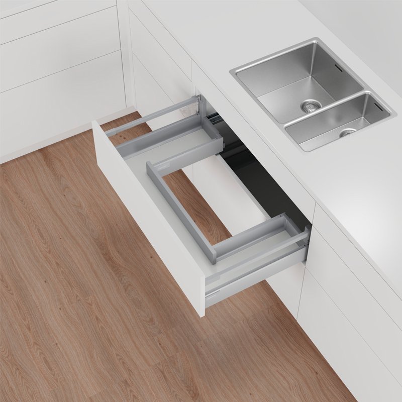 Antaro Evye Çekmecesi Gri 50 cm - Yüksek Bordürlü