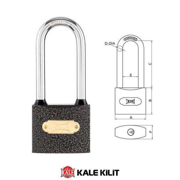 KALE Gri Döküm Asma Kilit Uzun 38