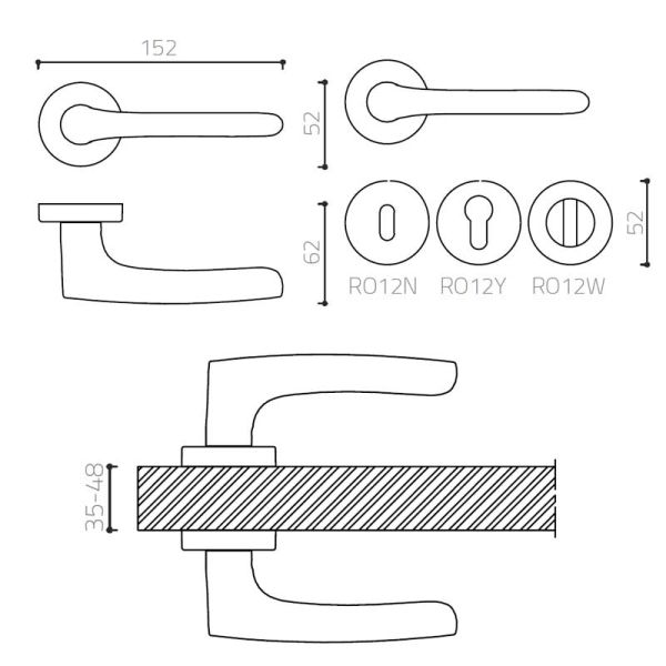 METIS Nikel Saten  Kapı Kolu Wc