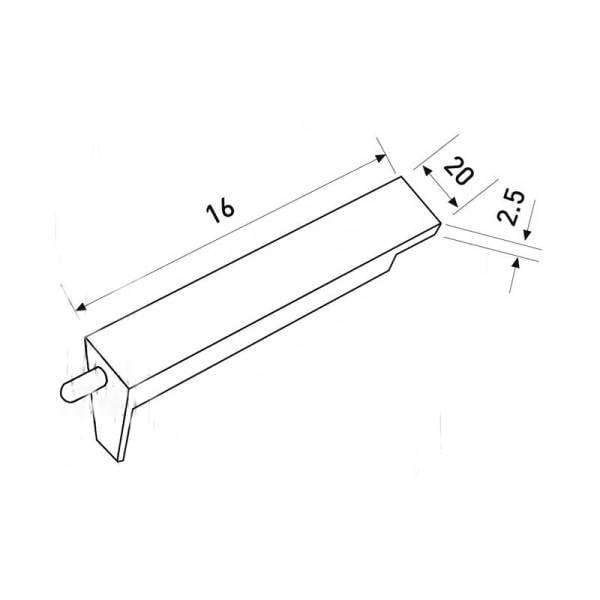 16cm Lüks Mandallı Gömme Sürgü Krom