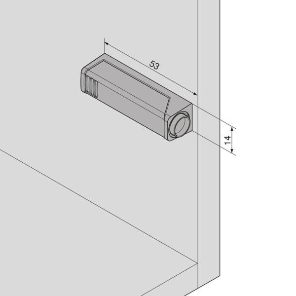 Kapak Bas Aç (TIP-ON) Kısa Adaptör - Gri