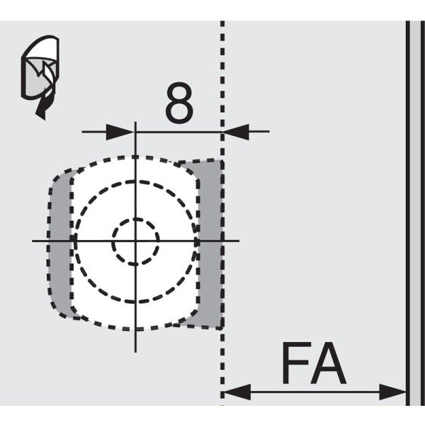 Kapak Bas Aç (TIP-ON) Kısa Adaptör - Beyaz