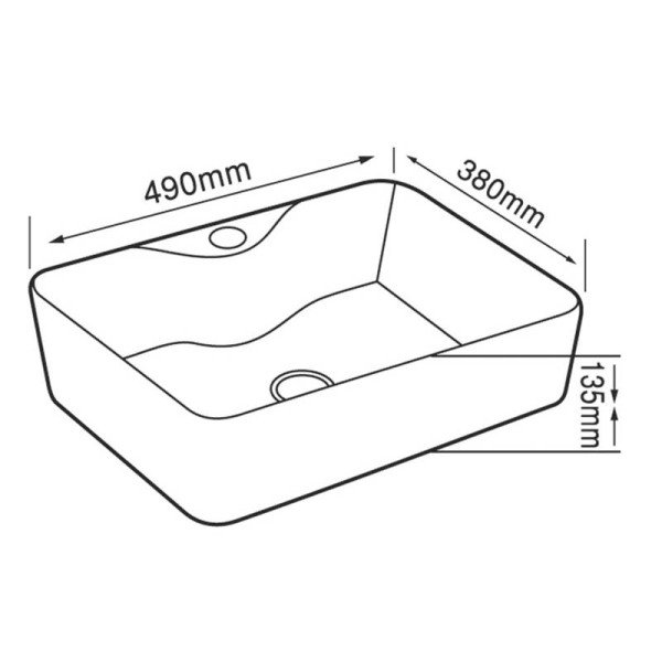 E-5405 T.Üstü Lavabo Beyaz  475x370x130