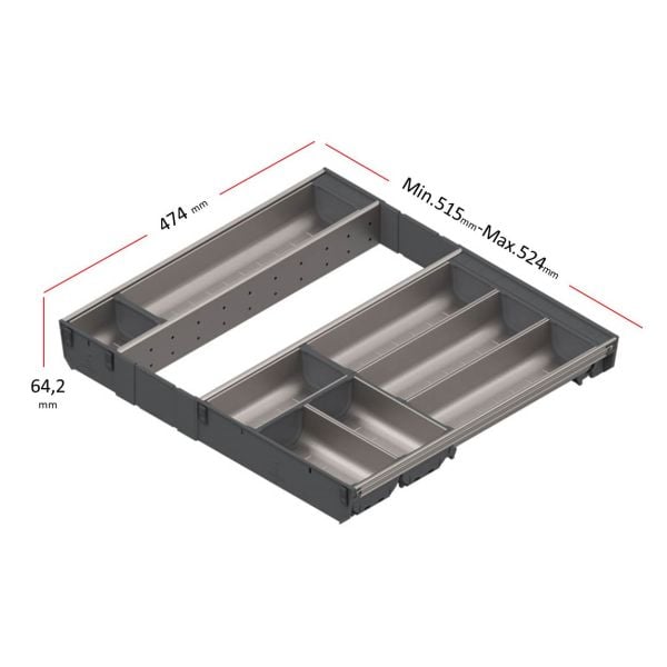 TBox Antaro için Kaşıklık Modül 600mm - Box Ray Uzunluk 500mm